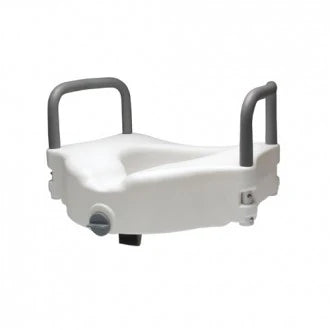 Close-up image of Lumex Locking Raised Toilet Seat w/ Removable Armrests