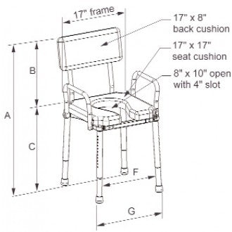 Multichair Travel Shower/Commode Seat with Swing-Away Transfer Bench