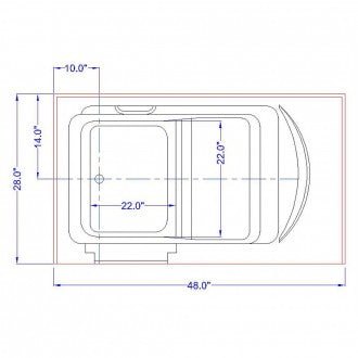 Premium Walk-in Tub 48" x 28" x 40" Low Threshold