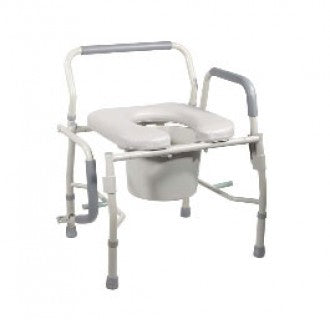Deluxe Drop Arm Commode with Padded Seat