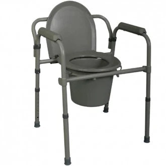 Close-up image of Medline Deluxe 3-in-1 Steel Commode