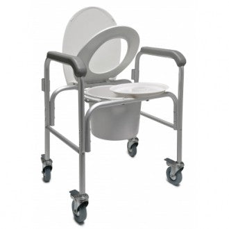 3 in 1 Aluminum Commode Back Bar and Casters