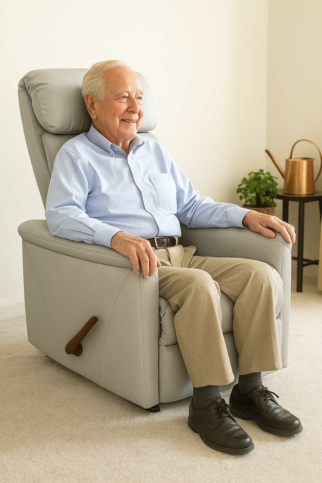 Antimicrobial Vinyl Upholstery Rocking Recliner for Senior Care by Medacure