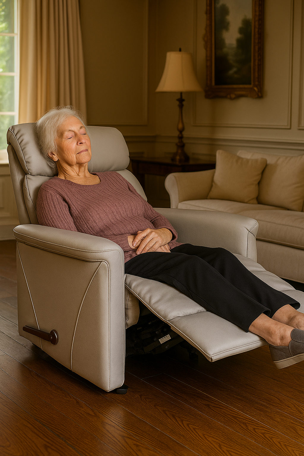 Antimicrobial Vinyl Upholstery Rocking Recliner for Senior Care by Medacure