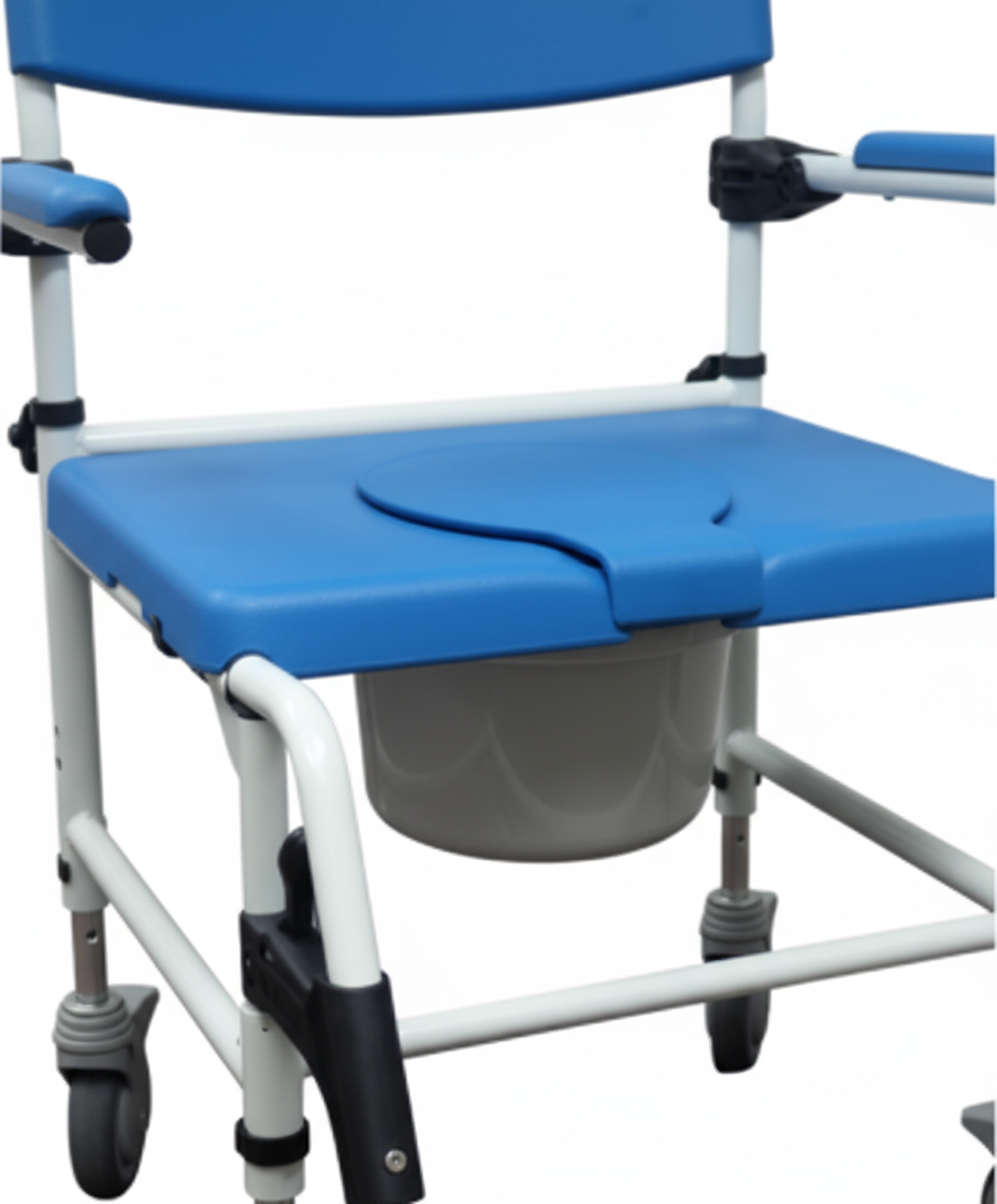 Drive Bariatric Rehab Commode Chair w/ Rear Locking Casters