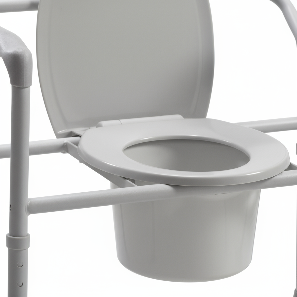 Deluxe Drop Arm Commode with Padded Seat