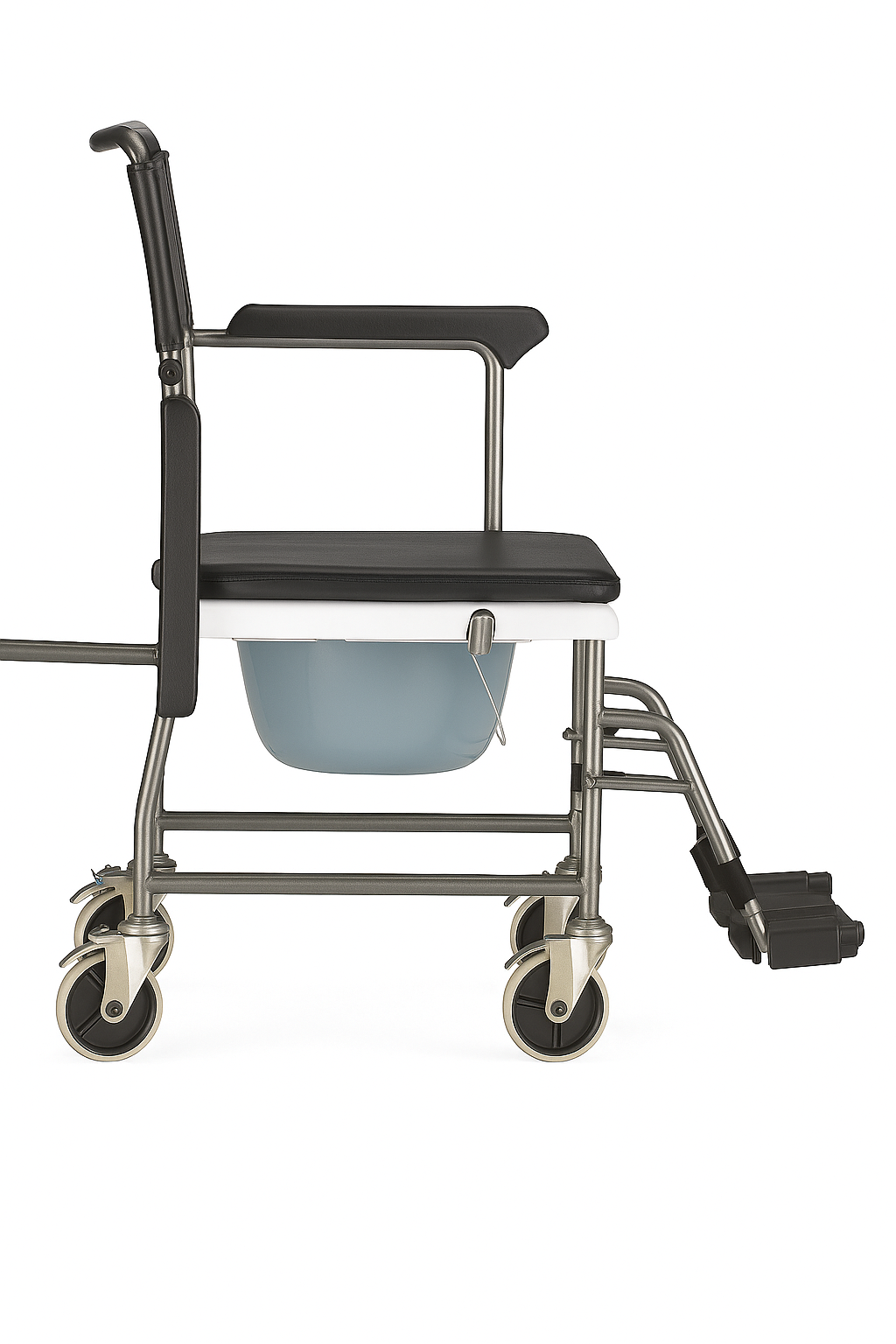 Nova Drop-Arm Transport Chair Commode