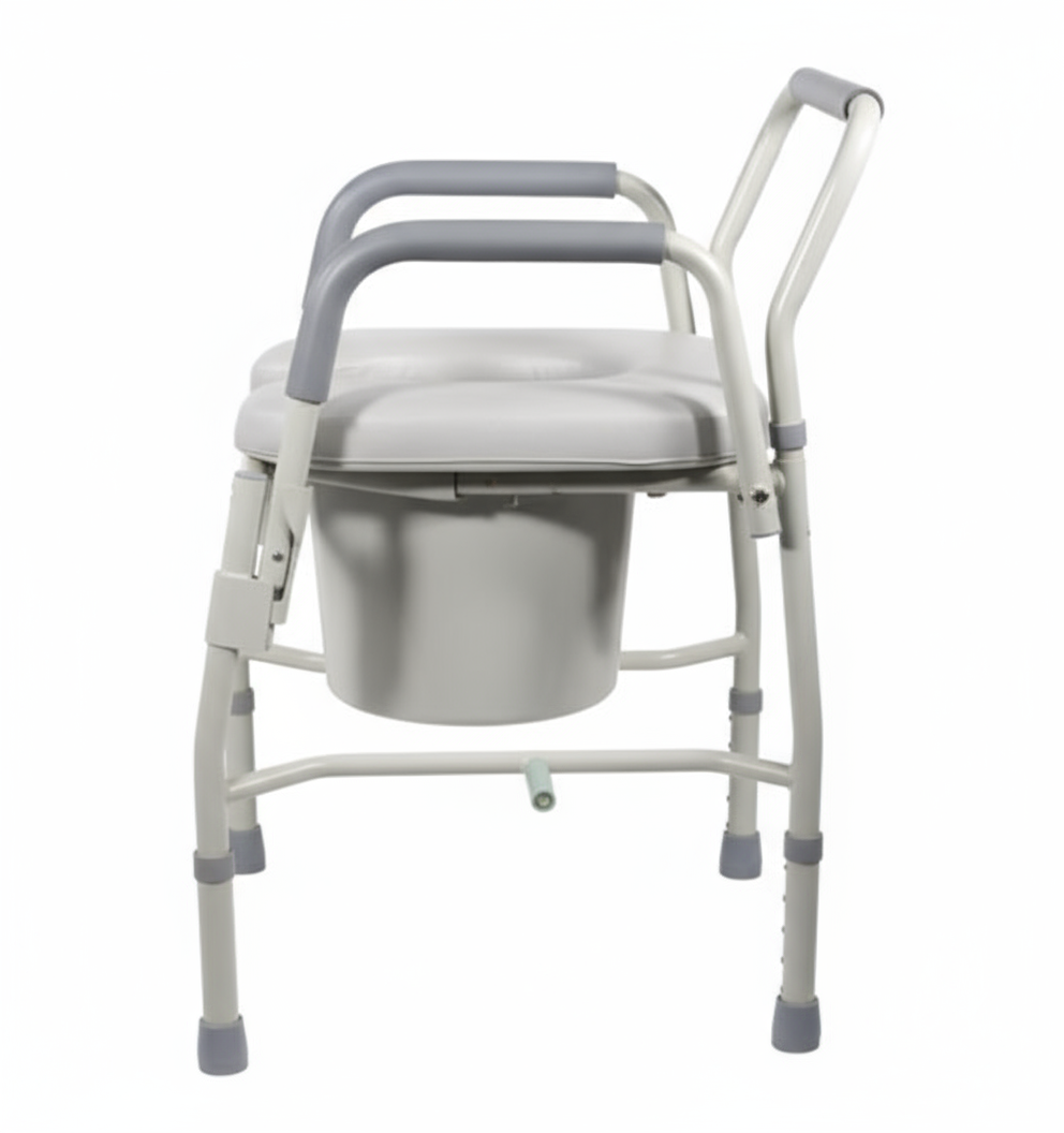 Deluxe Drop Arm Commode with Padded Seat