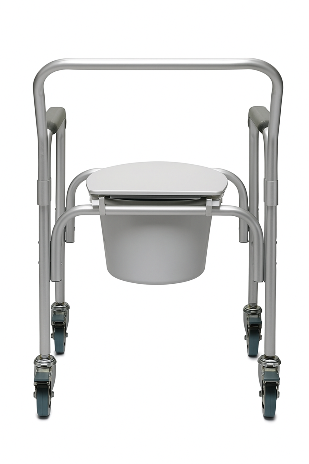 3 in 1 Aluminum Commode Back Bar and Casters