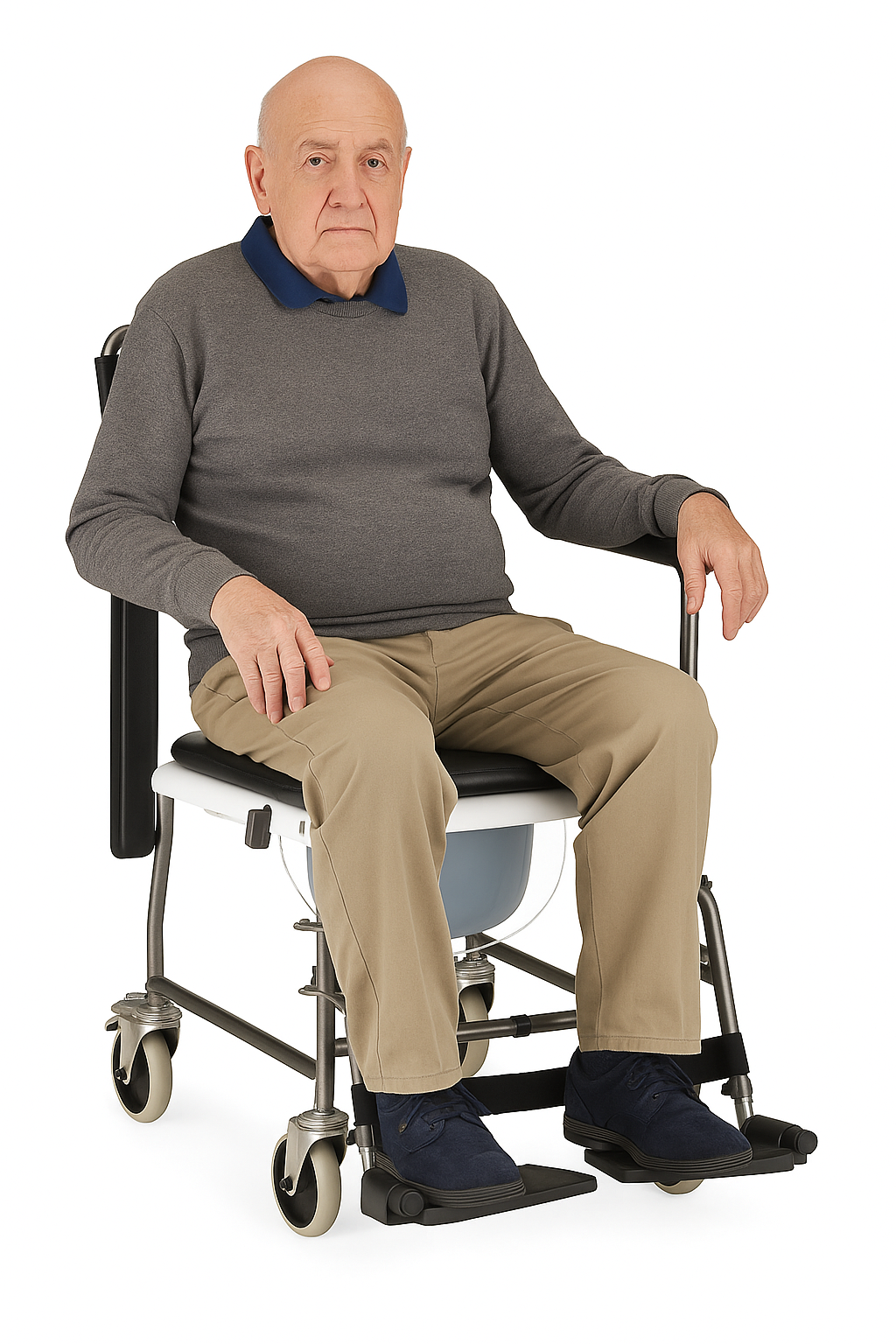 Nova Drop-Arm Transport Chair Commode