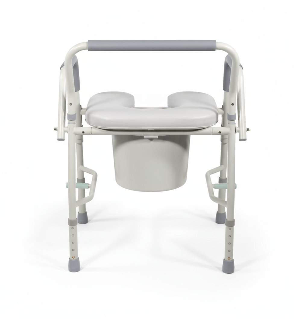 Deluxe Drop Arm Commode with Padded Seat