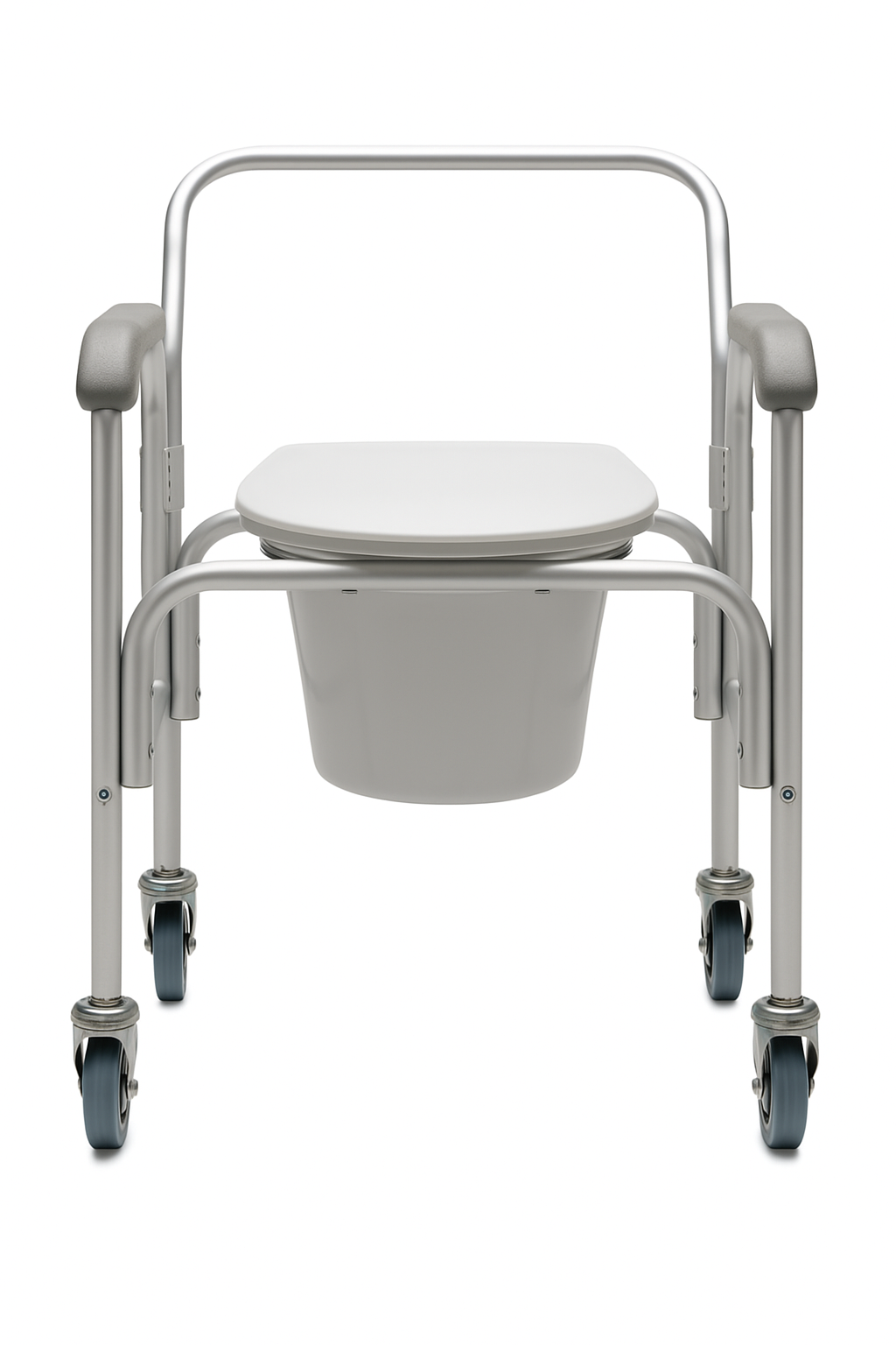 3 in 1 Aluminum Commode Back Bar and Casters