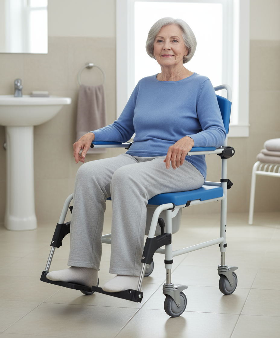 Drive Bariatric Rehab Commode Chair w/ Rear Locking Casters