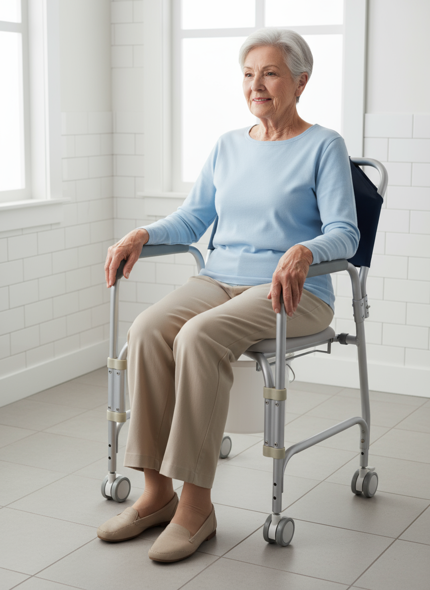 Drive Lightweight Portable Shower Chair Commode with Casters