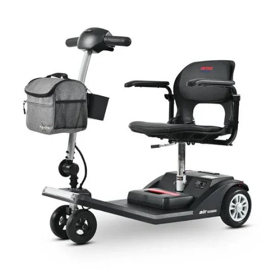 Black AIR CLASSIC Mobility Scooter | Lightweight and Portable by Metro Mobility