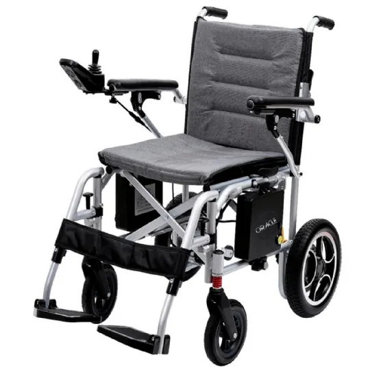 Oracle Super Light Foldable Electric Wheelchair by Discover My Mobility, Lightweight, Flat Free Tires, 350 lbs Weight Capacity