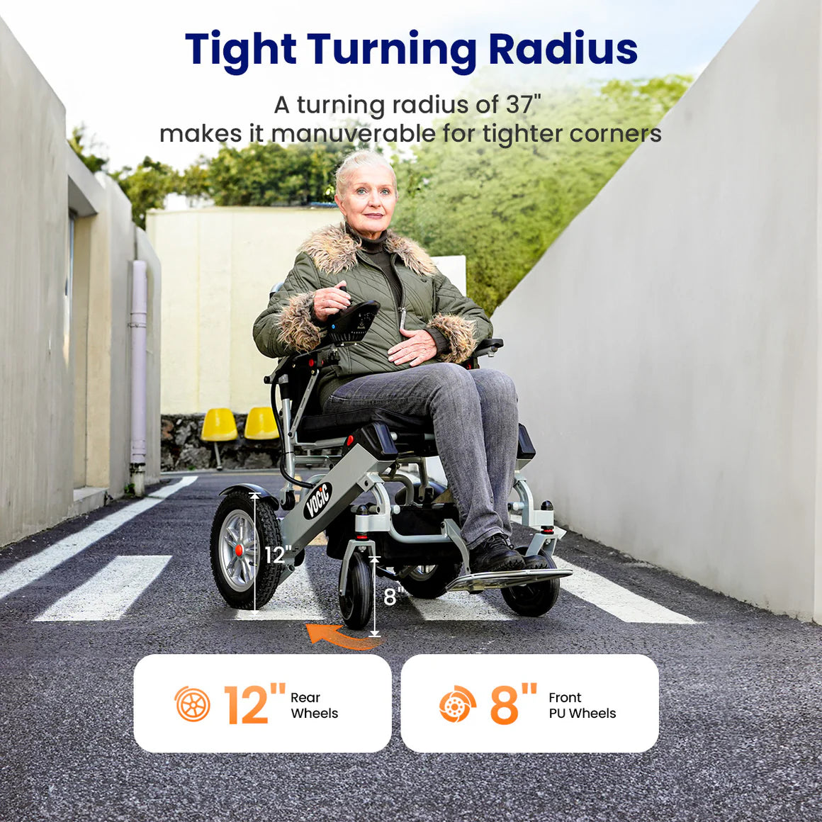 VOCIC V62 Folding Electric Wheelchair - Airline Approved