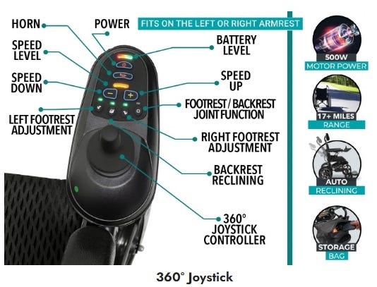 X-9 Reclining Back Electric Wheelchair
