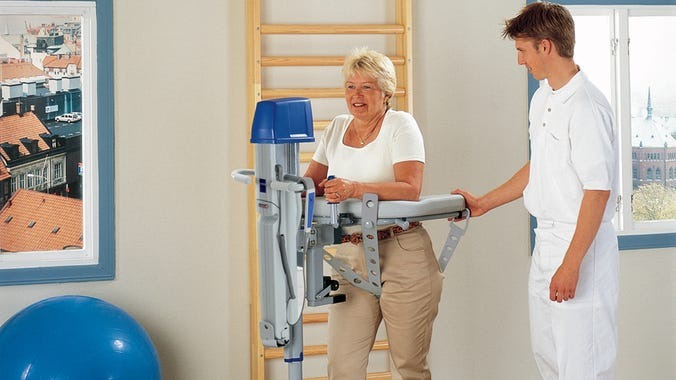 Close-up image of Hi Low Sit to Stand Patient Lift Walker