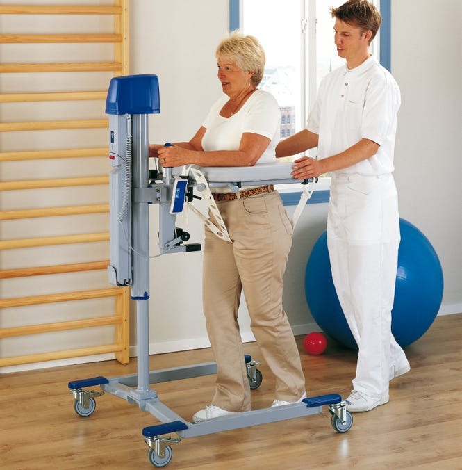 Close-up image of Hi Low Sit to Stand Patient Lift Walker