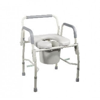 Deluxe Drop Arm Commode with Padded Seat