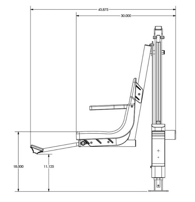 Close-up image of H-300 Home Series Pool Lift