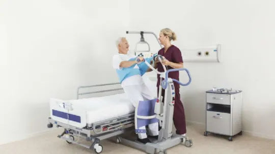 Close-up image of Sara Flex Electric Sit-to-Stand Patient Transfer Aid by ArjoHuntleigh (FULLY ASSEMBLED)