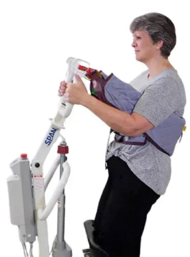F500S Powered Sit-to-Stand Lift with Wide Non-slip Footplate and 500 lbs. Capacity from Span America