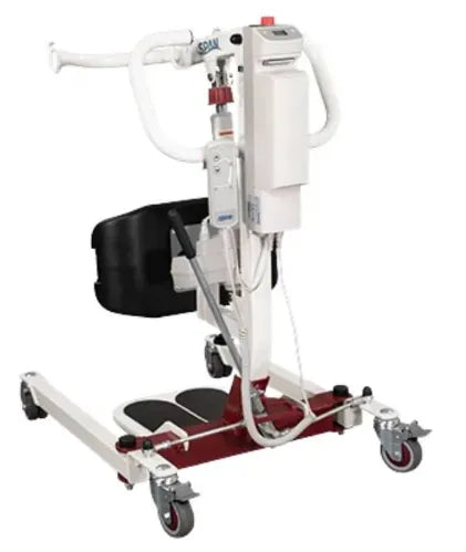 Close-up image of F500S Powered Sit-to-Stand Lift with Wide Non-slip Footplate and 500 lbs. Capacity from Span America