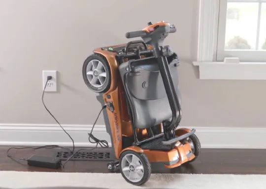 Close-up image of TranSport 4AF Folding Power Scooter by EV Rider