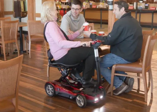 Close-up image of TranSport 4AF Folding Power Scooter by EV Rider