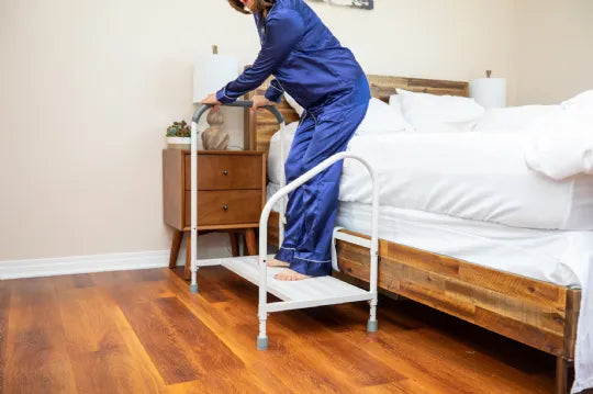 Close-up image of Bedroom Step and Handrail - Step 2 Bed