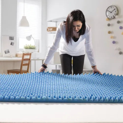Convoluted Foam Mattress Topper - Pressure Relief and Spinal Support for Better Sleep