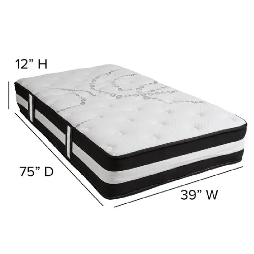 Mattress in a Box: Flash Furniture 12-Inch Medium-Firm Spring (Twin, Full, Queen, King)