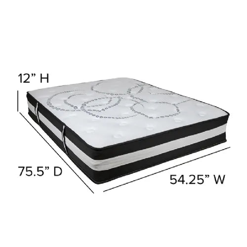 Mattress in a Box: Flash Furniture 12-Inch Medium-Firm Spring (Twin, Full, Queen, King)