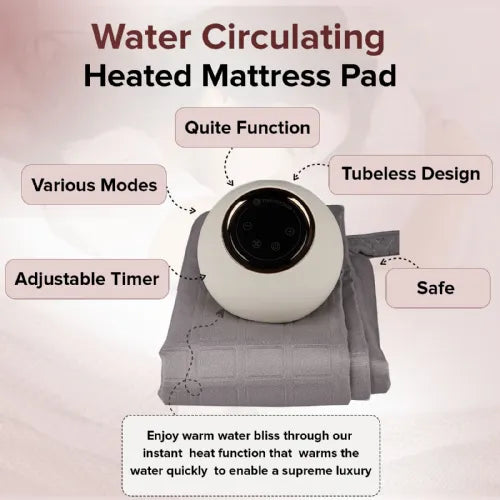 Water Circulating Heated Mattress Pad - Wireless with Silent Motor by Thermacycle