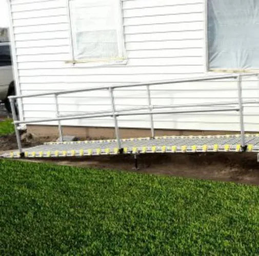 Lightweight Aluminum Wheelchair Ramp - Portable Ramp with 2 Handrails by Roll-A-Ramp | 26 in. Width