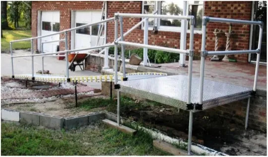 Lightweight Aluminum Wheelchair Ramp - Portable Ramp with 2 Handrails by Roll-A-Ramp | 26 in. Width