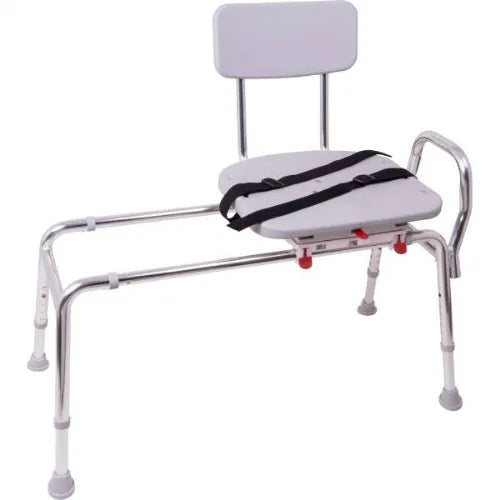 Close-up image of Sliding Transfer Bench with Swivel Seat and Back for Easy Tub Transfers