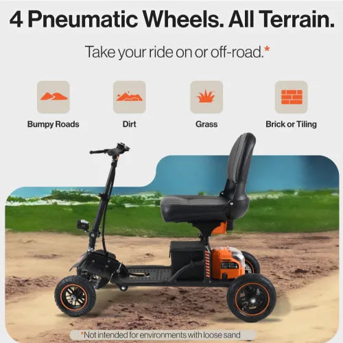 SuperHandy All Terrain 4 Wheels Mobility Scooter with Off Road Design and 330 lbs. Capacity