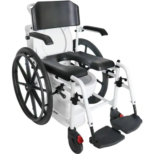 Close-up image of Manual Wheelchair for Shower with Commode and 264 Lbs Capacity by KMINA