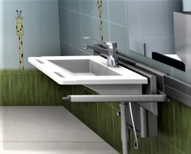 Close-up image of Handicap Sink - Pressalit Custom Flex Height Adjustable Sink