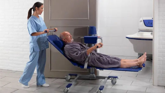 Close-up image of Bolero Height-Adjustable Bath and Shower Stretcher by ArjoHuntleigh (FULLY ASSEMBLED)