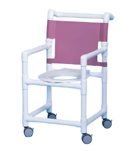 Close-up image of PVC Rolling Shower Chair