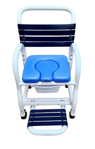 Close-up image of Shower Commode Chairs with Rolling and Locking Casters for Improved Independence by Mor-Medical