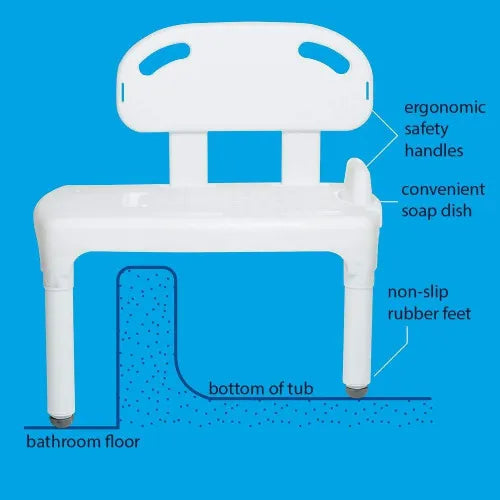 Close-up image of Carex Universal Tub and Shower Transfer Bench | Chair