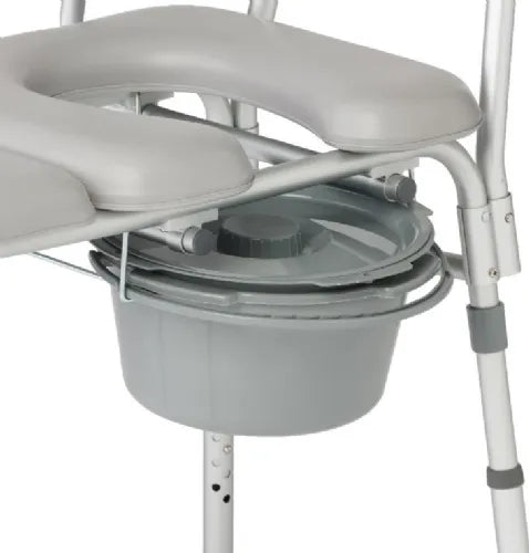 Close-up image of Medline Transfer Bench with Commode - 300 lbs. Weight Capacity