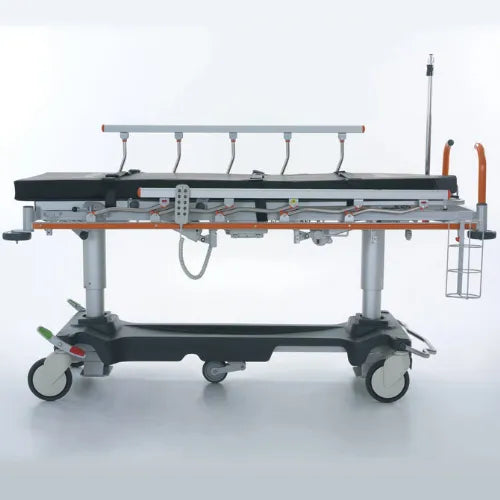 Close-up image of Gurney Bed Hospital Stretcher with e-Drive Powered Handling | NitroCare Breeze SD14