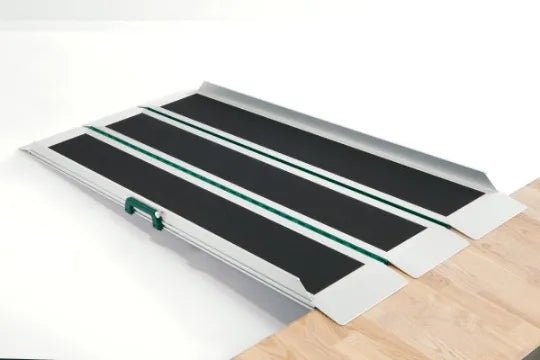 Portable Wheelchair Ramp for Wheelchairs and Mobility Scooters, Non-Skid Surface, Folding Handles, Stepless EasyFold Pro 3 by Guldmann