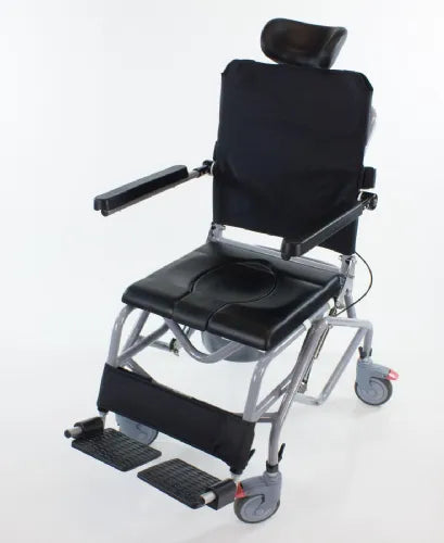 Close-up image of Reclining Tilt-in-Space Shower Commode Chair by Platinum Health